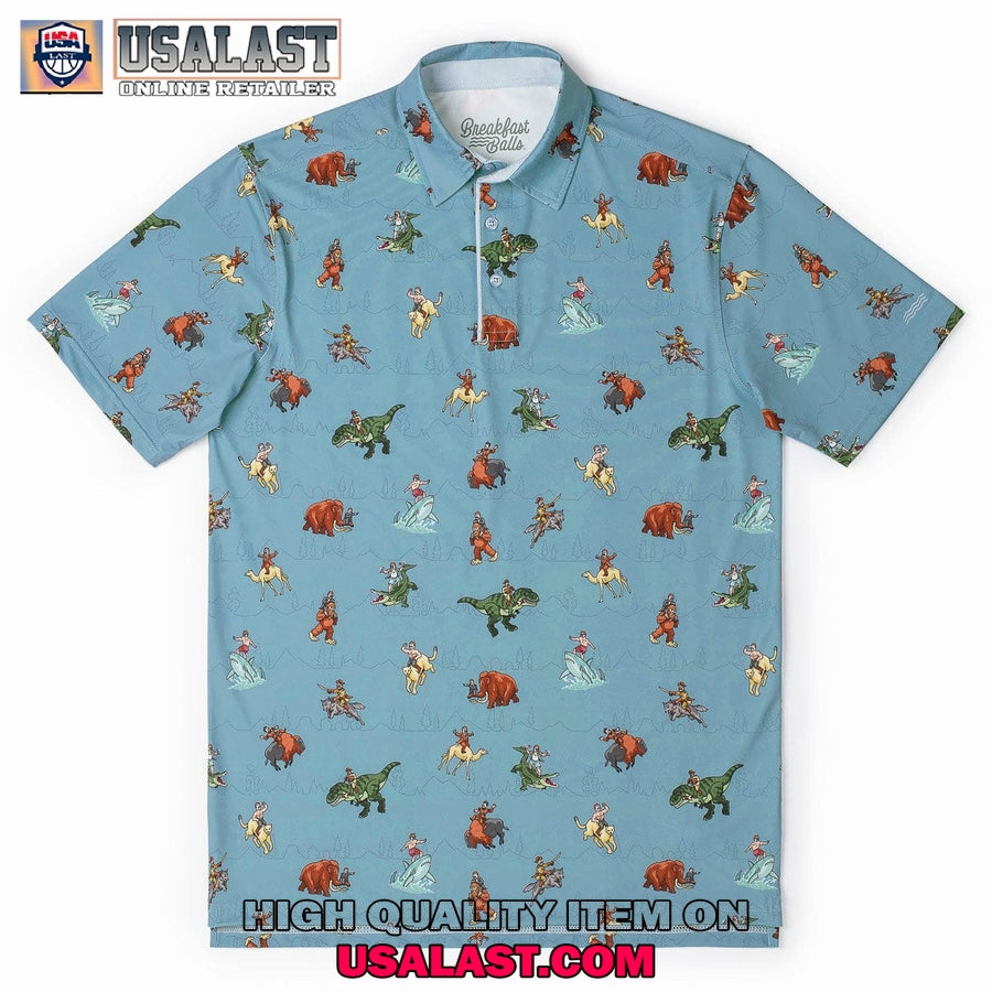 Breakfast Balls Teddy Rides Again Men Polo - Adult & Kids T-Shirts, Sweatshirts & Hoodies apparel design preview 1