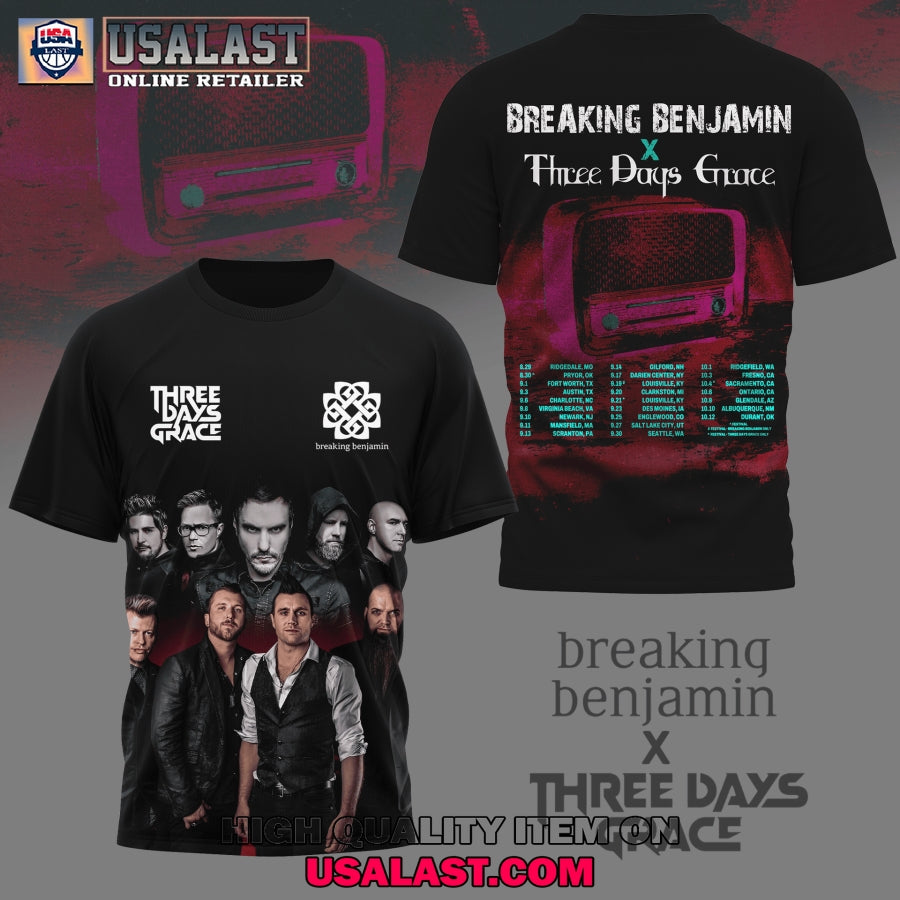 Breaking Benjamin x Three Days Grace 2025 Co-Headline - Adult & Kids T-Shirts, Sweatshirts & Hoodies apparel design preview 1