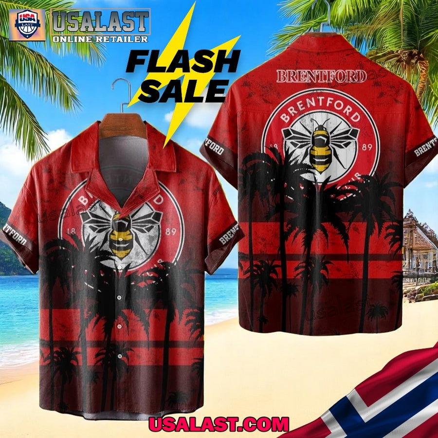 Brentford Coconut Tree Style Hawaiian - Adult & Kids T-Shirts, Sweatshirts & Hoodies apparel design preview 1