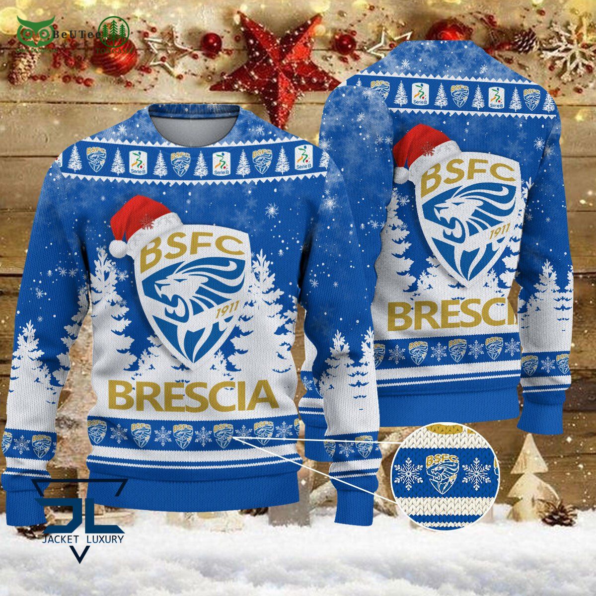 Brescia Calcio Lega Serie A Champion Ugly Sweater - Adult & Kids T-Shirts, Sweatshirts & Hoodies apparel design preview 1
