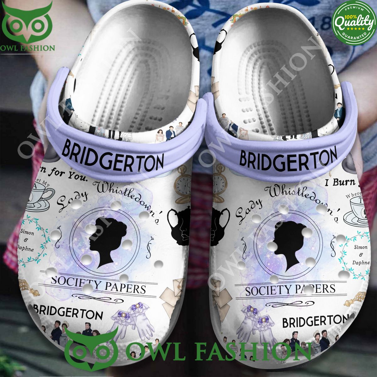 Bridgerton Spill the tea Lady whistledown croc shoes - Adult & Kids T-Shirts, Sweatshirts & Hoodies apparel design preview 1