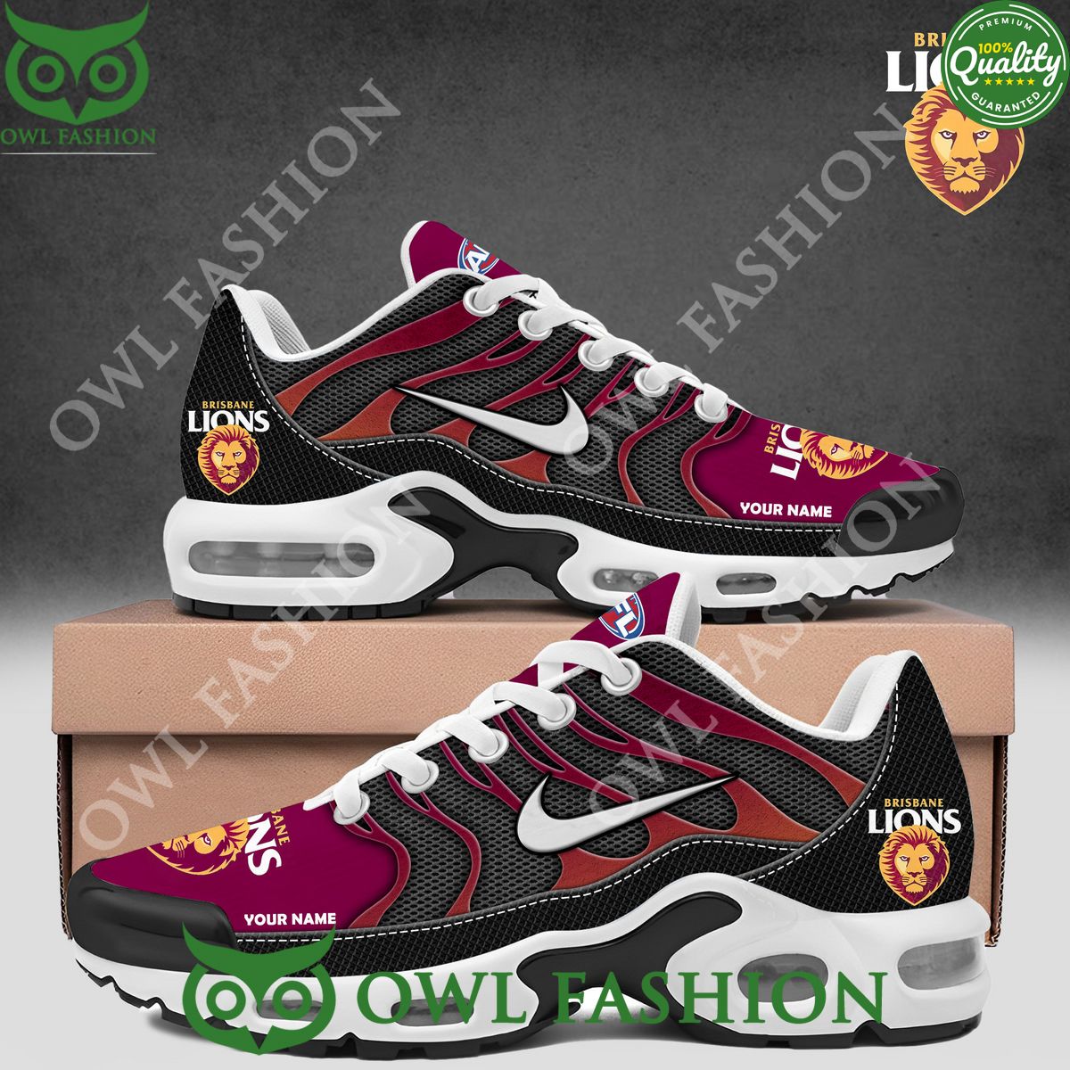 Brisbane Lions AFL Champions Custom name Air max - Adult & Kids T-Shirts, Sweatshirts & Hoodies apparel design preview 1