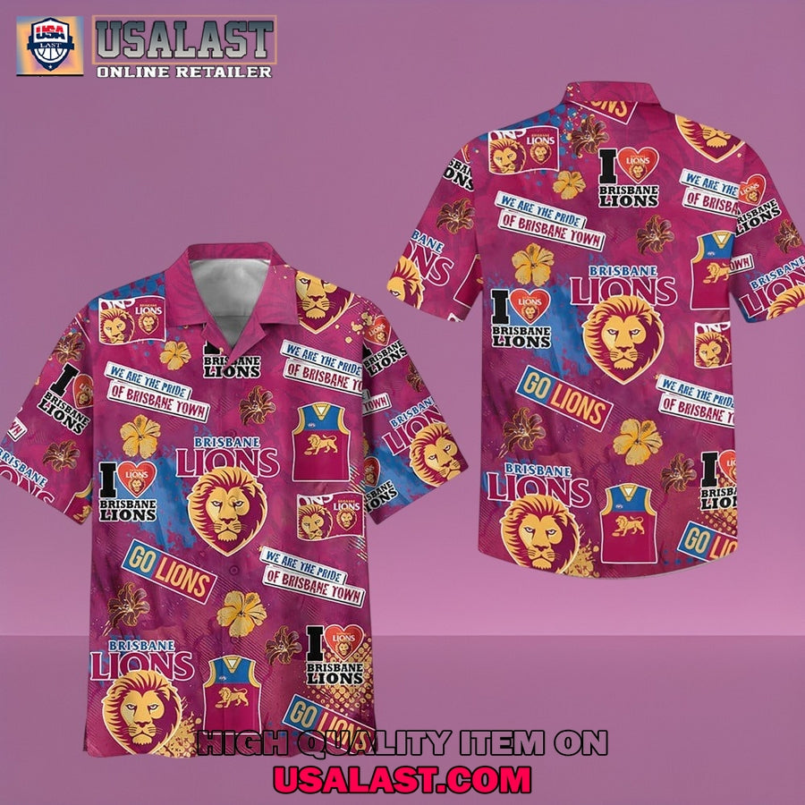 Brisbane Lions Go Aloha Hawaiian - Adult & Kids T-Shirts, Sweatshirts & Hoodies apparel design preview 1