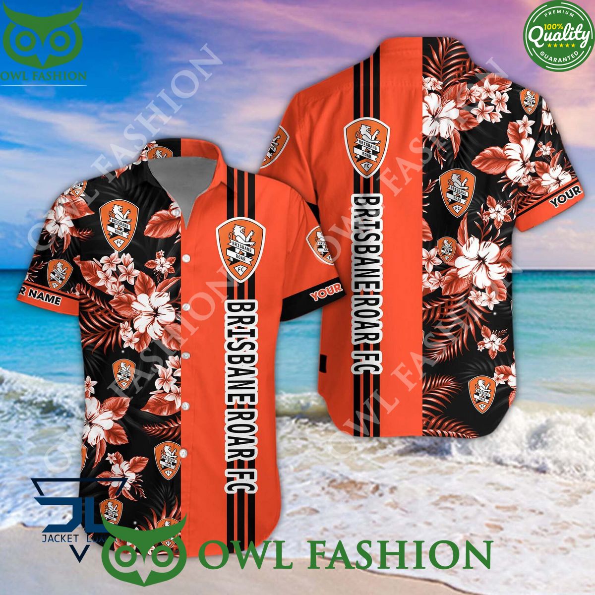 Brisbane Roar FC A League Football Hawaiian and short - Adult & Kids T-Shirts, Sweatshirts & Hoodies apparel design preview 1