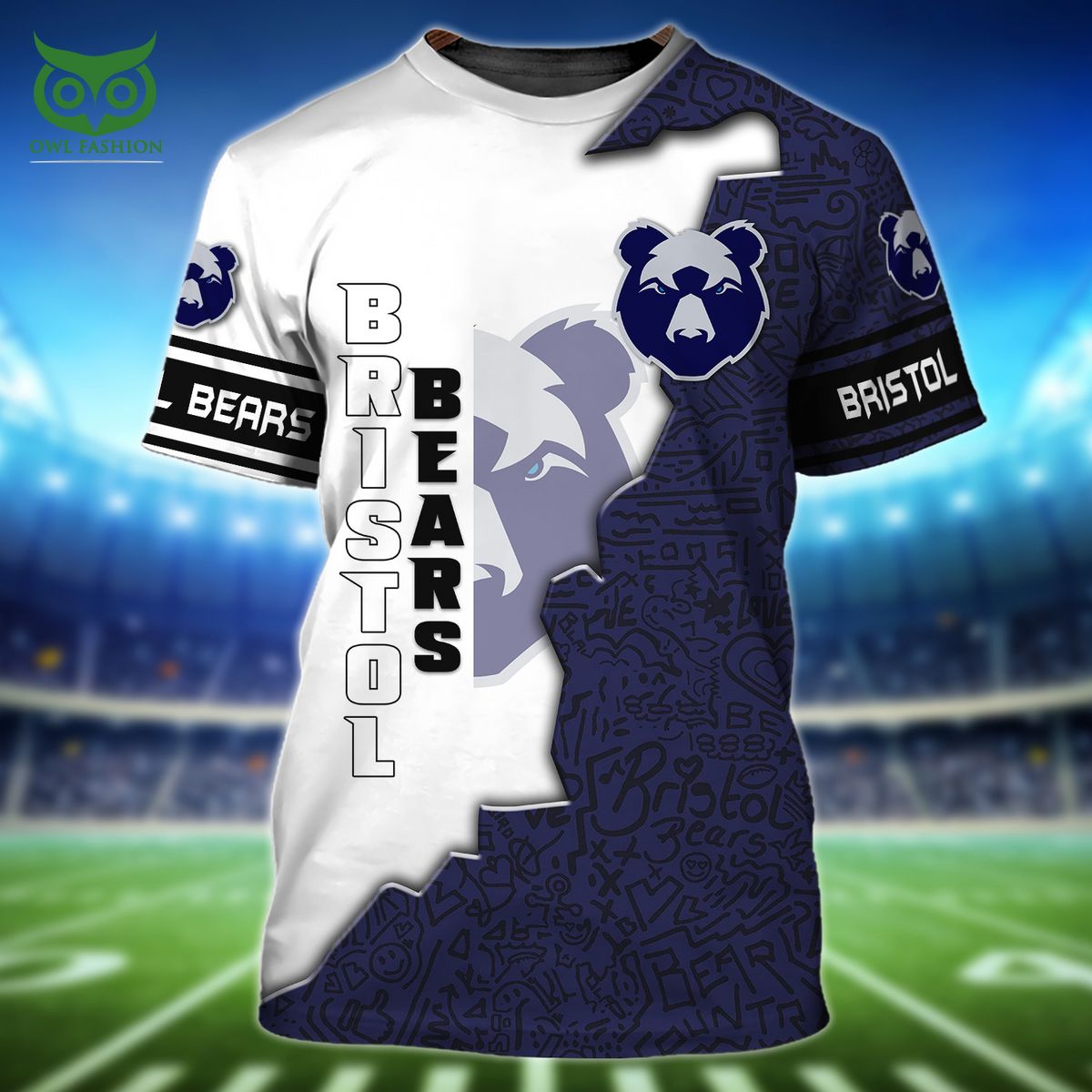Bristol Bears Football Club 3D - Adult & Kids T-Shirts, Sweatshirts & Hoodies apparel design preview 1