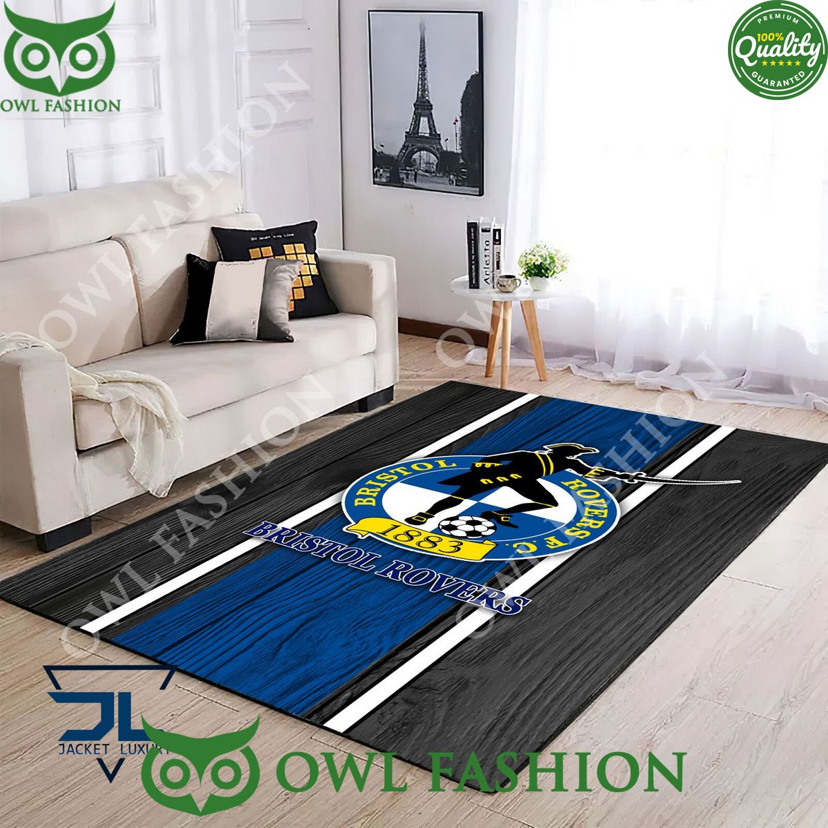Bristol Rovers EFL Football Rug Carpet Living Room - Adult & Kids T-Shirts, Sweatshirts & Hoodies apparel design preview 1