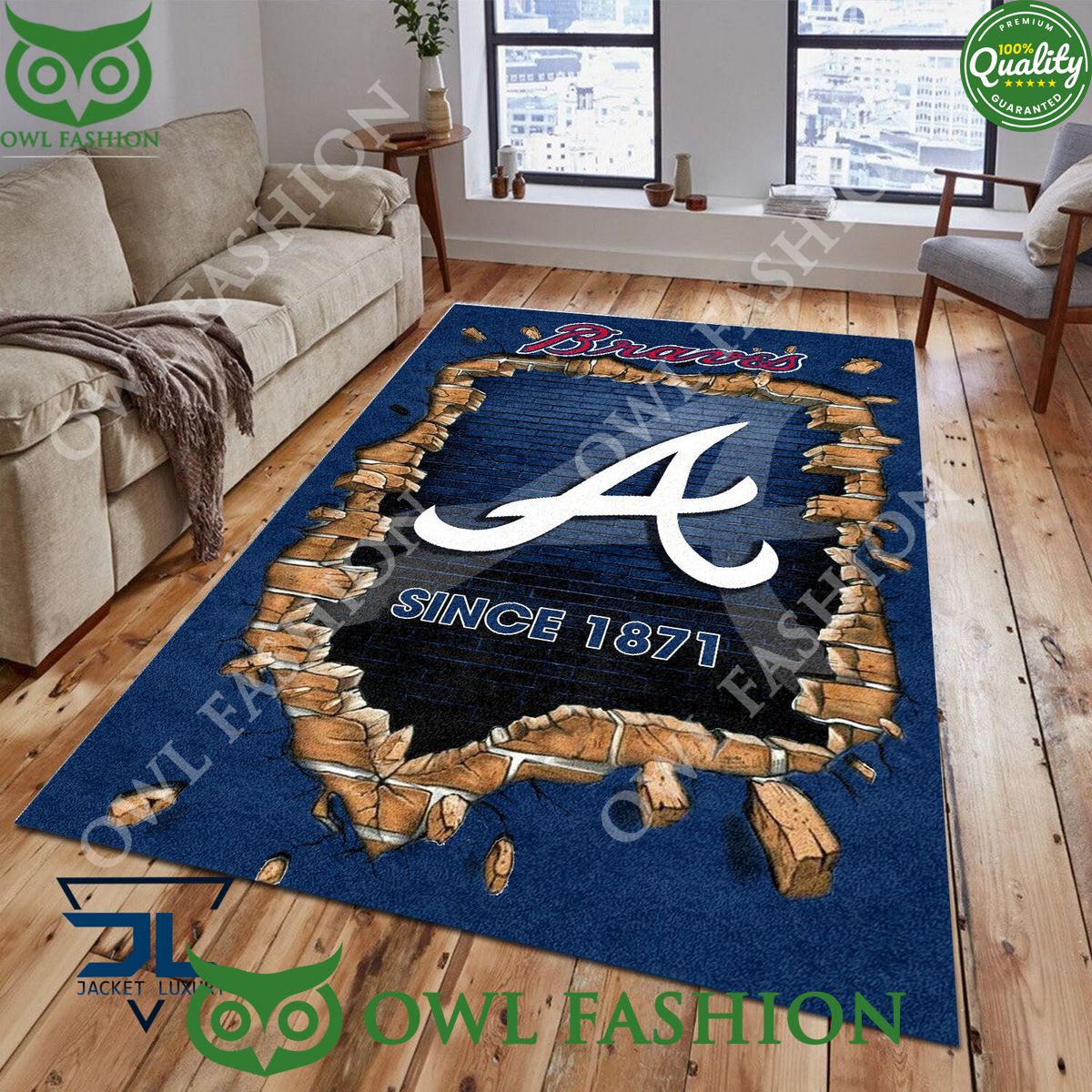 Broken Wall Atlanta Braves MLB Baseball Team Rug - Adult & Kids T-Shirts, Sweatshirts & Hoodies apparel design preview 1