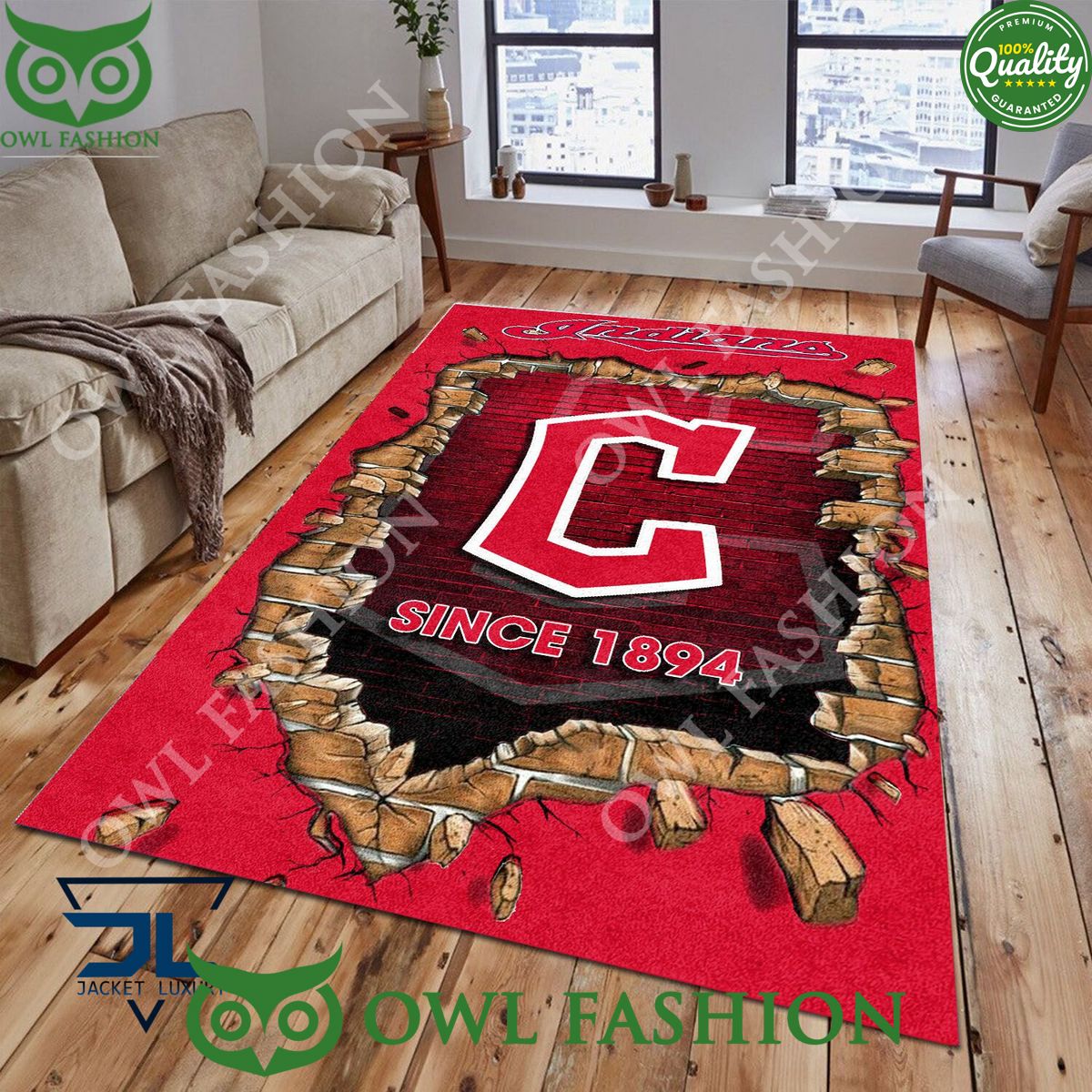 Broken Wall Cleveland Indians MLB Baseball Team Rug - Adult & Kids T-Shirts, Sweatshirts & Hoodies apparel design preview 1