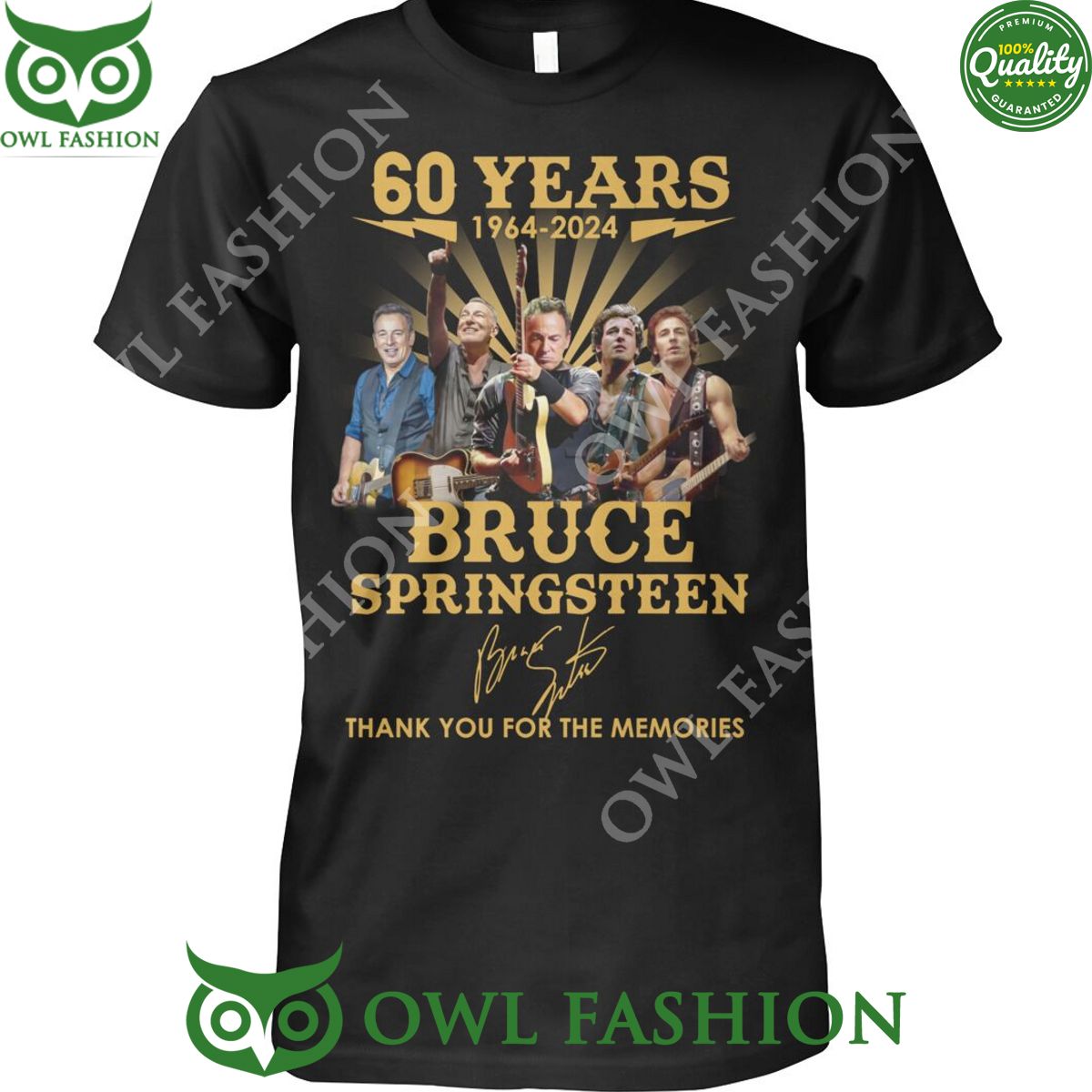 Bruce Springsteen 60 years 1964 2024 memories rock - Adult & Kids T-Shirts, Sweatshirts & Hoodies apparel design preview 1