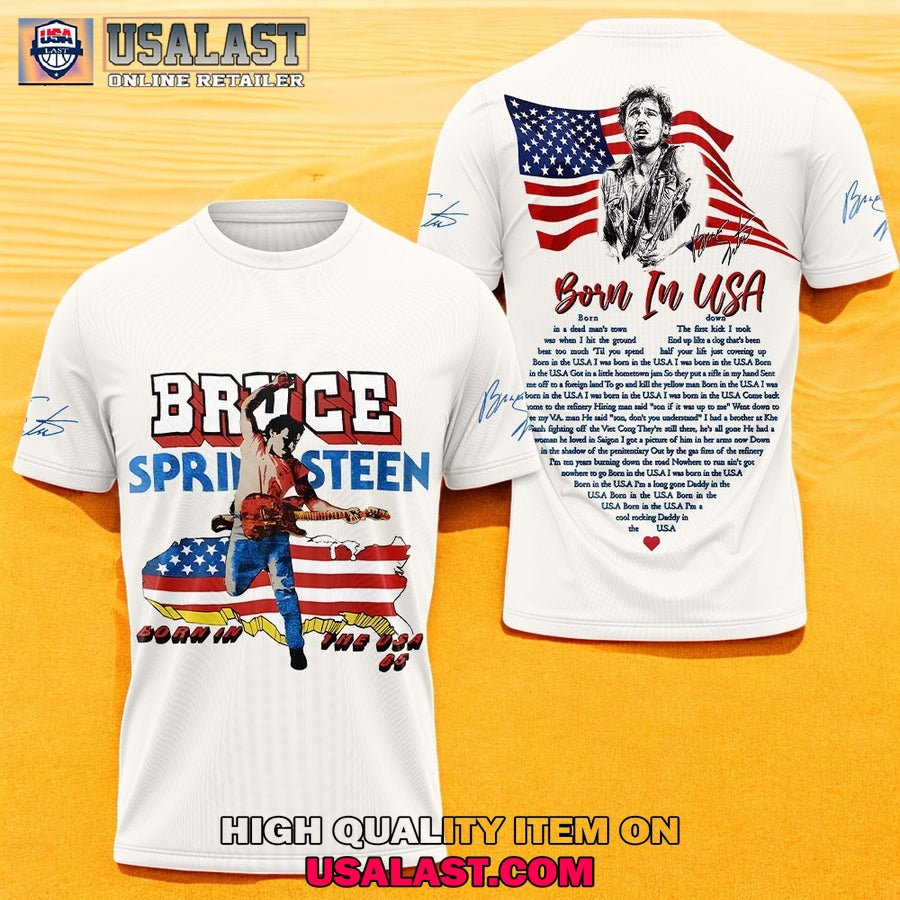 Bruce Springsteen Born In USA 3D - Adult & Kids T-Shirts, Sweatshirts & Hoodies apparel design preview 1