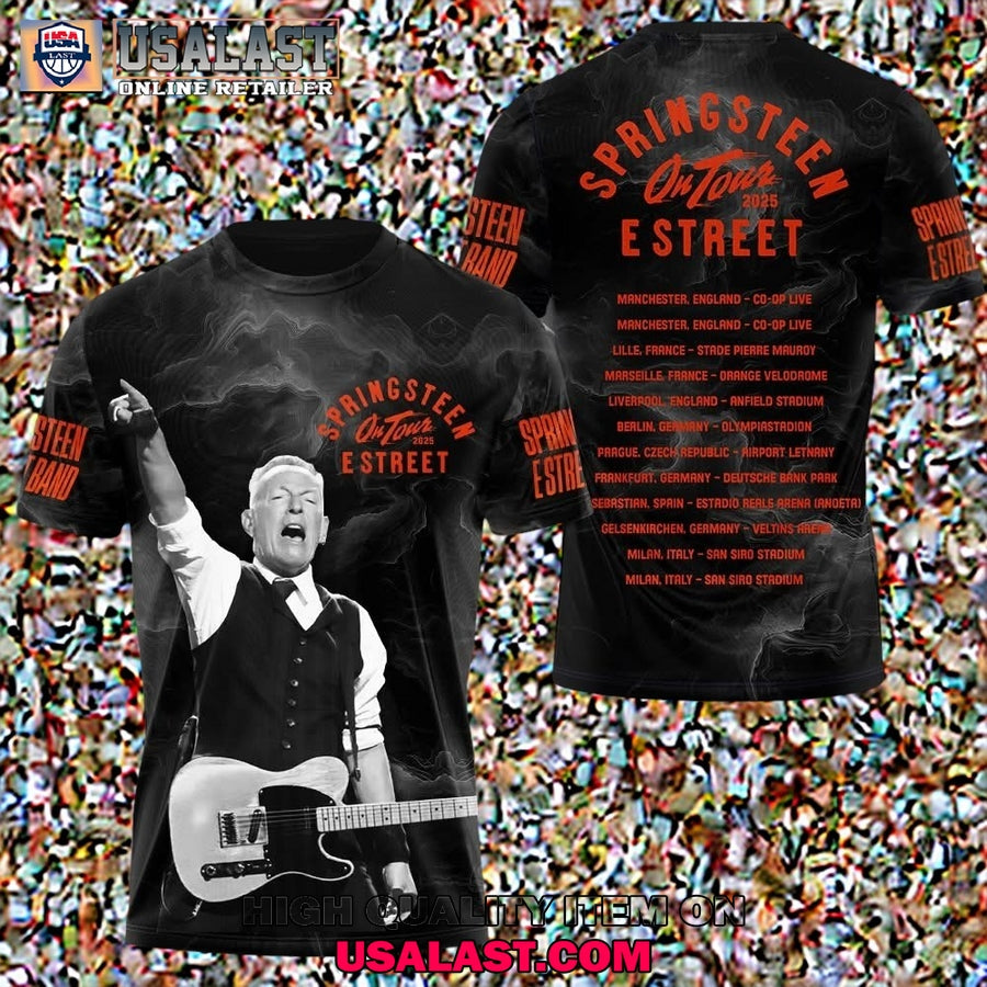 Bruce Springsteen E Street Band On TOur 2025 3D - Adult & Kids T-Shirts, Sweatshirts & Hoodies apparel design preview 1