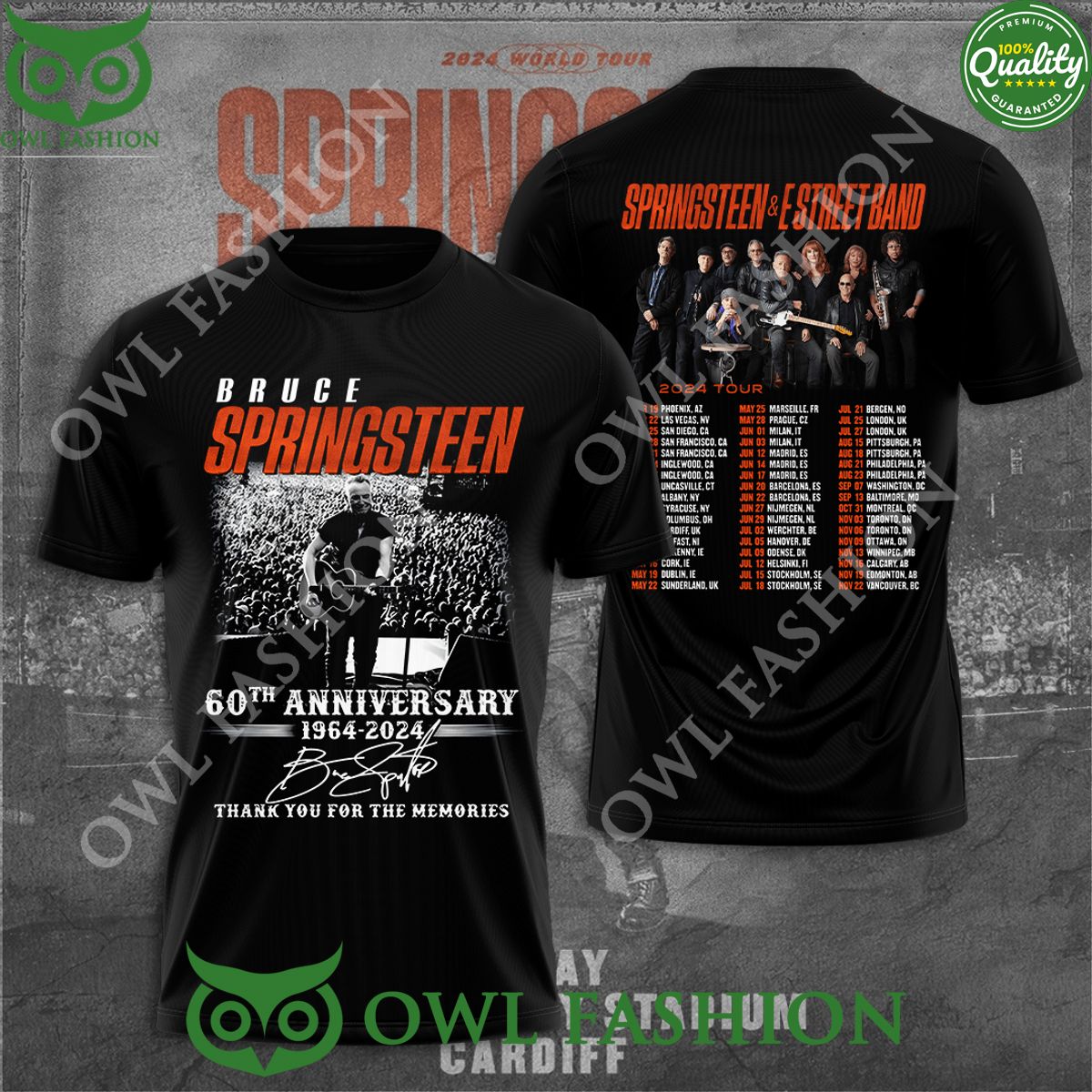 Bruce Springsteen Street Band World Tour 2024 3D - Adult & Kids T-Shirts, Sweatshirts & Hoodies apparel design preview 1