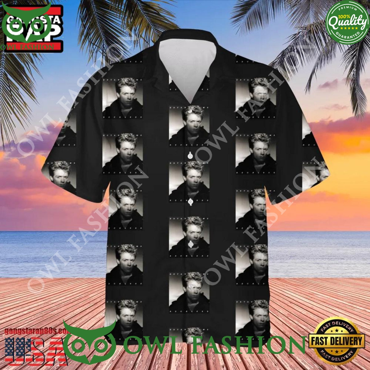 Bryan Adams 2025 Face Music Hot Summer Aloha Hawaiian - Adult & Kids T-Shirts, Sweatshirts & Hoodies apparel design preview 1