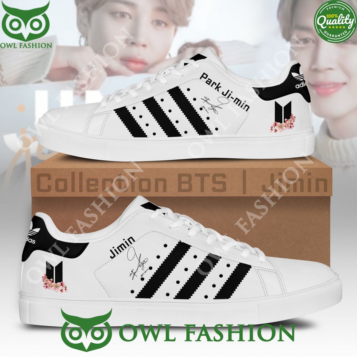 BTS Jimin Signature White Stan Smith - Adult & Kids T-Shirts, Sweatshirts & Hoodies apparel design preview 1