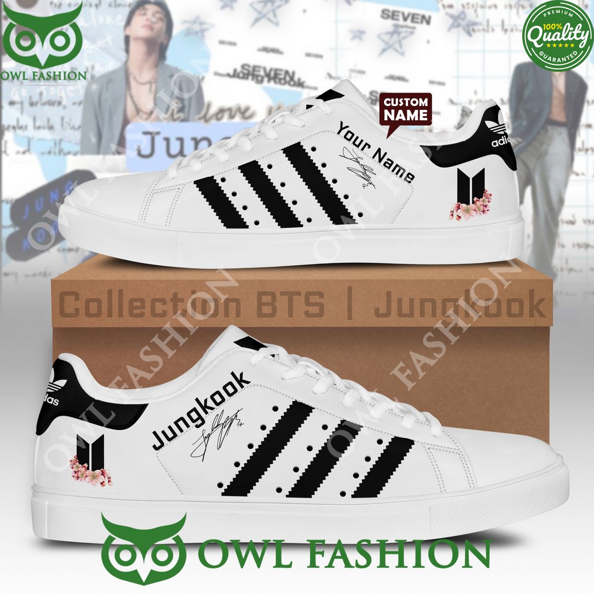 BTS Jungkook Signature White Custom Name Stan Smith - Adult & Kids T-Shirts, Sweatshirts & Hoodies apparel design preview 1