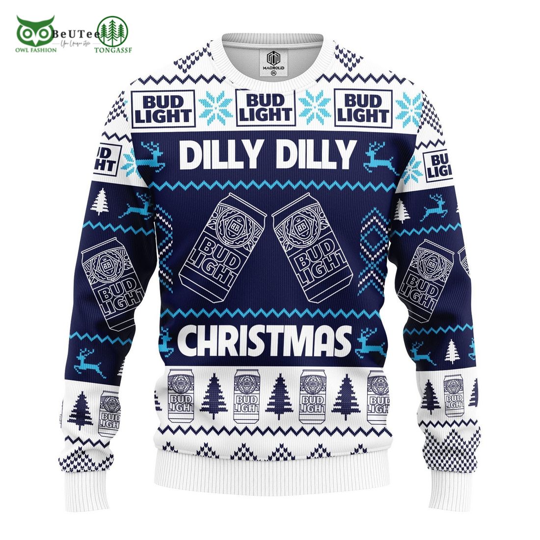Bud Light Dilly Ugly Knitted Christmas Sweater - Adult & Kids T-Shirts, Sweatshirts & Hoodies apparel design preview 1