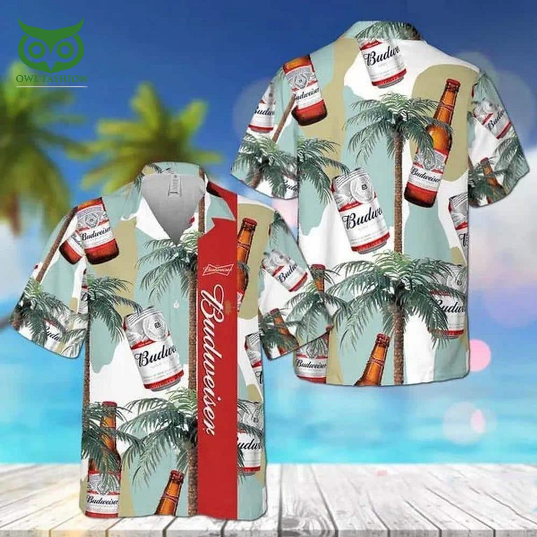 Budweiser Beer Hawaiian Tropical Coconut Tree Beach - Adult & Kids T-Shirts, Sweatshirts & Hoodies apparel design preview 1