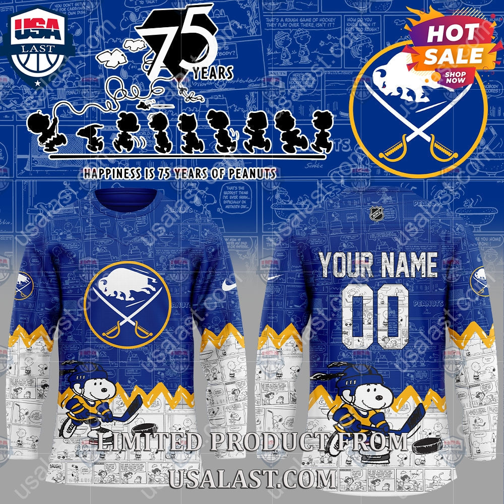 Buffalo Sabres NHL Happiness Is 75th Anniversary of - Adult & Kids T-Shirts, Sweatshirts & Hoodies apparel design preview 1