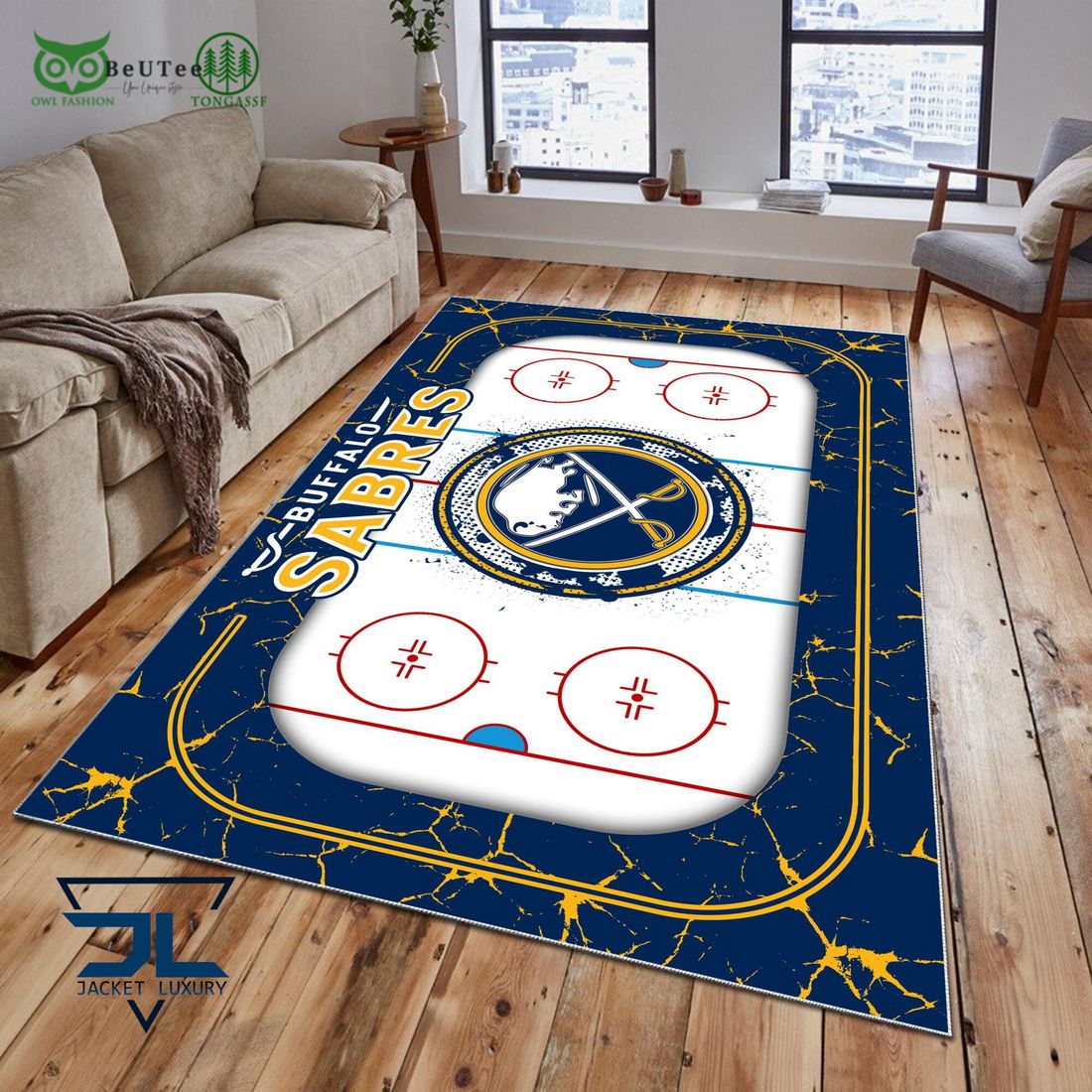 Buffalo Sabres NHL Hockey Team Carpet Rug - Adult & Kids T-Shirts, Sweatshirts & Hoodies apparel design preview 1