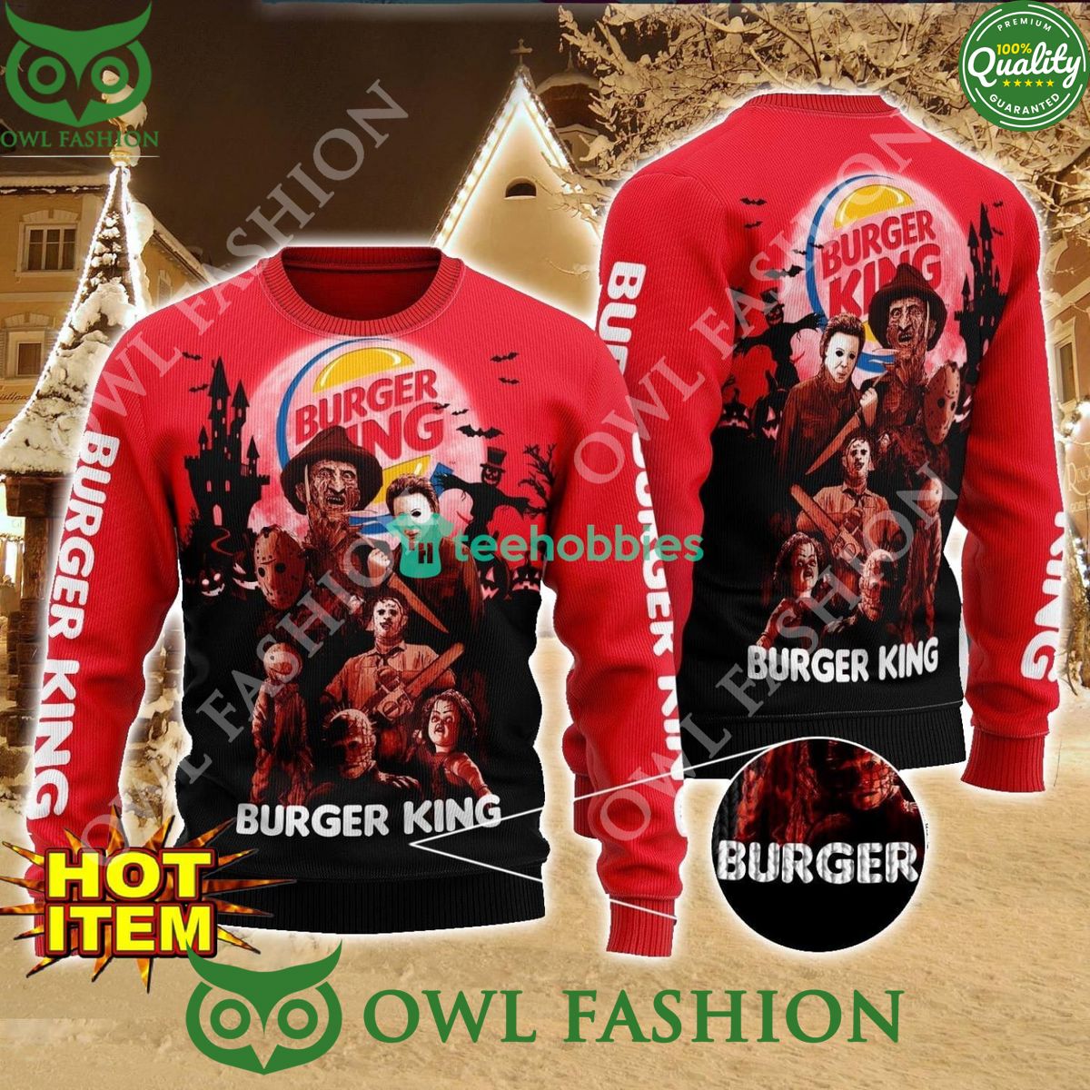 Burger King Horror Halloween Night Limited 2024 Ugly - Adult & Kids T-Shirts, Sweatshirts & Hoodies apparel design preview 1