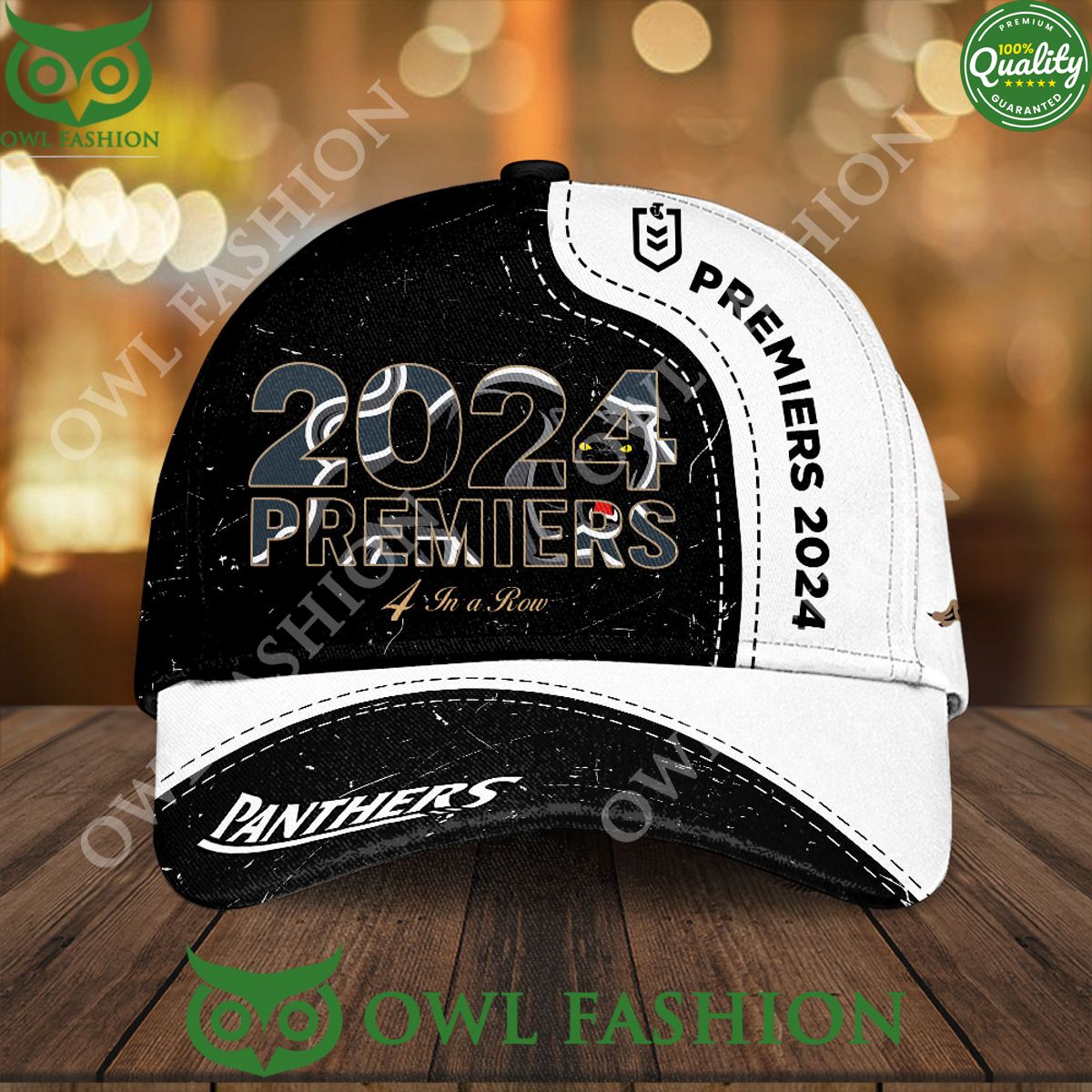 Penrith Panthers 2024 Premiers Black Classic Cap - Adult & Kids T-Shirts, Sweatshirts & Hoodies apparel design preview 1