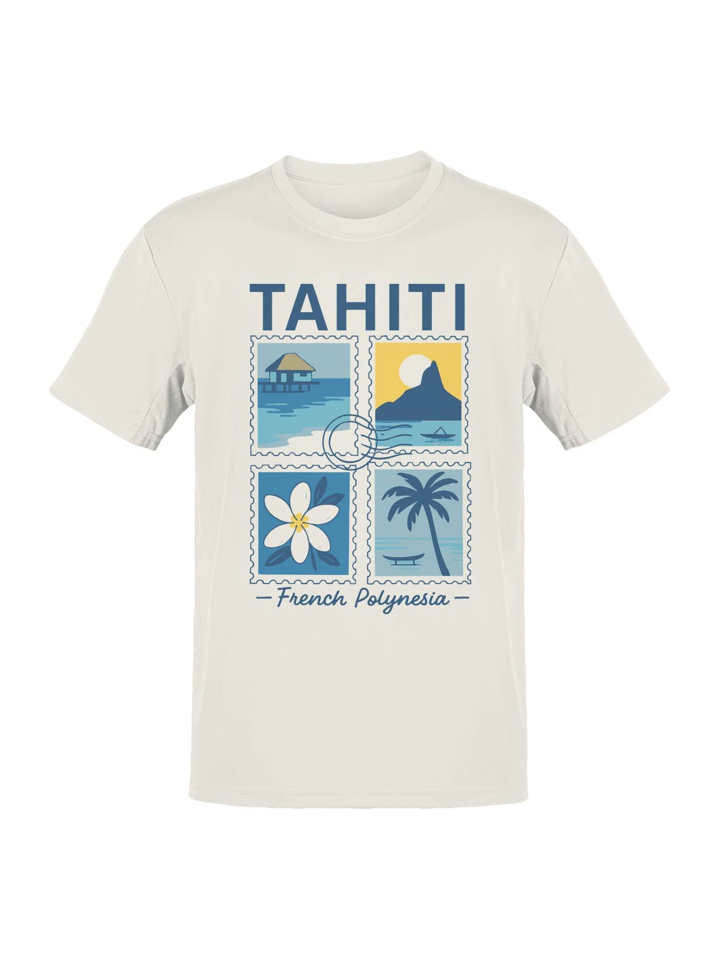 Tahiti Scenic Stamps Art Men's - Adult & Kids T-Shirts, Sweatshirts & Hoodies apparel design preview 1