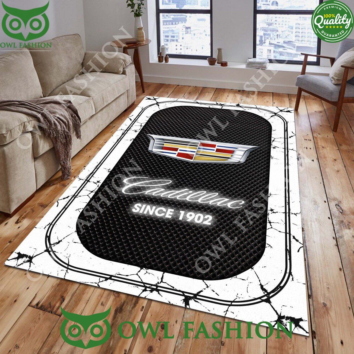 Cadillac Since 1902 Living Room Marble Carpet - Adult & Kids T-Shirts, Sweatshirts & Hoodies apparel design preview 1