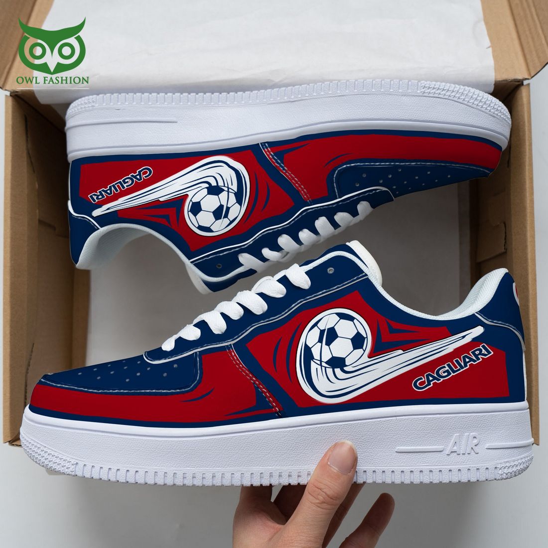 Cagliari Calcio Serie A NAF Air Force 1 Shoes - Adult & Kids T-Shirts, Sweatshirts & Hoodies apparel design preview 1