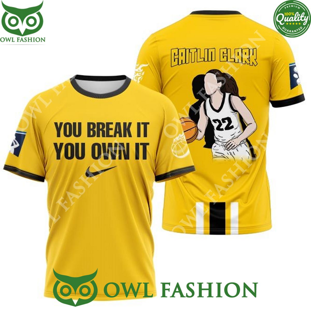 Caitlin Clark you break it own Iowa Hawkeyes - Adult & Kids T-Shirts, Sweatshirts & Hoodies apparel design preview 1