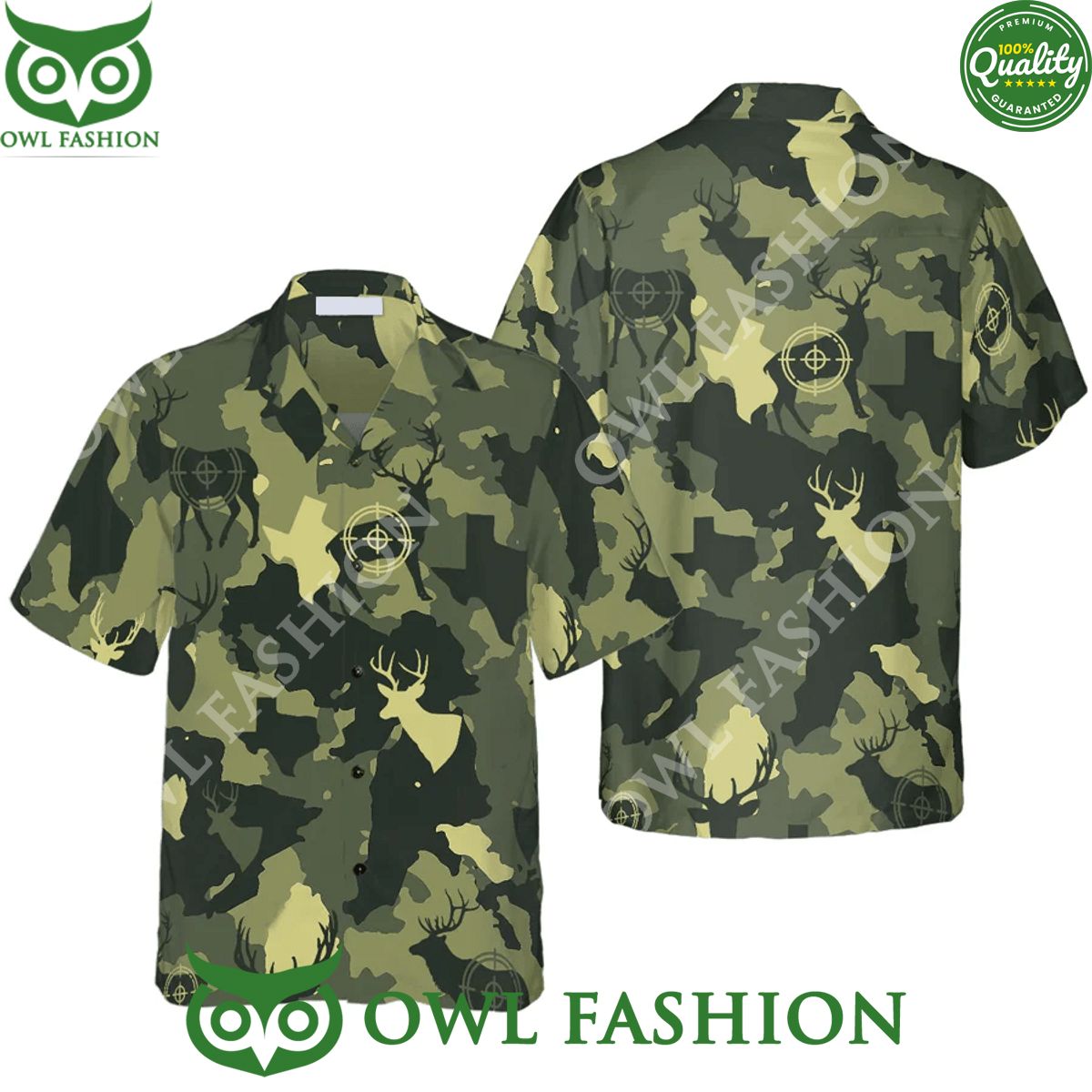 Camouflage Deer Texas Gun Hunting Trendy Hawaiian - Adult & Kids T-Shirts, Sweatshirts & Hoodies apparel design preview 1