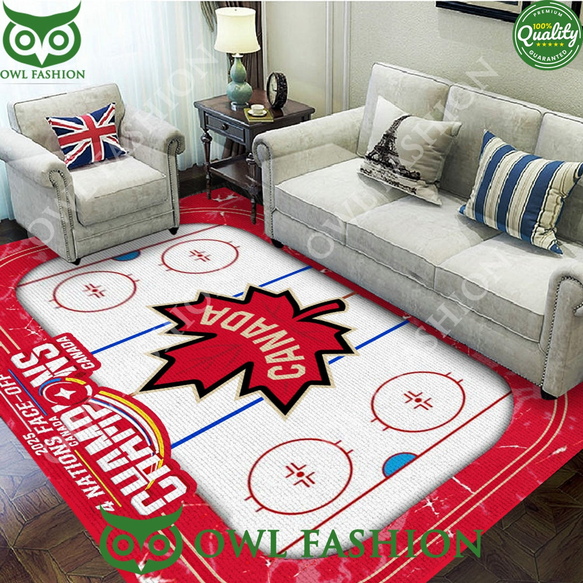 Canada 2025 4 Nations Face Off Champions Rectangular - Adult & Kids T-Shirts, Sweatshirts & Hoodies apparel design preview 1