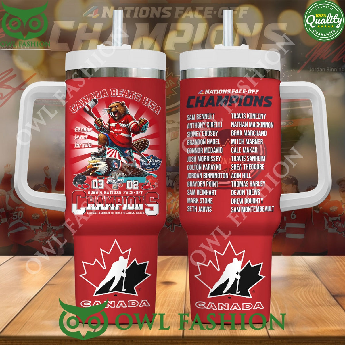 Canada Beats USA 2025 4 Nations Face-Off Champions - Adult & Kids T-Shirts, Sweatshirts & Hoodies apparel design preview 1