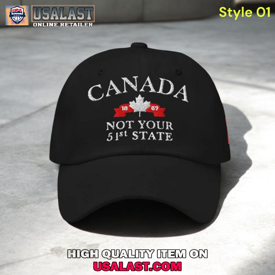 Canada Not Your 51st State Print Baseball Cap - Adult & Kids T-Shirts, Sweatshirts & Hoodies apparel design preview 1