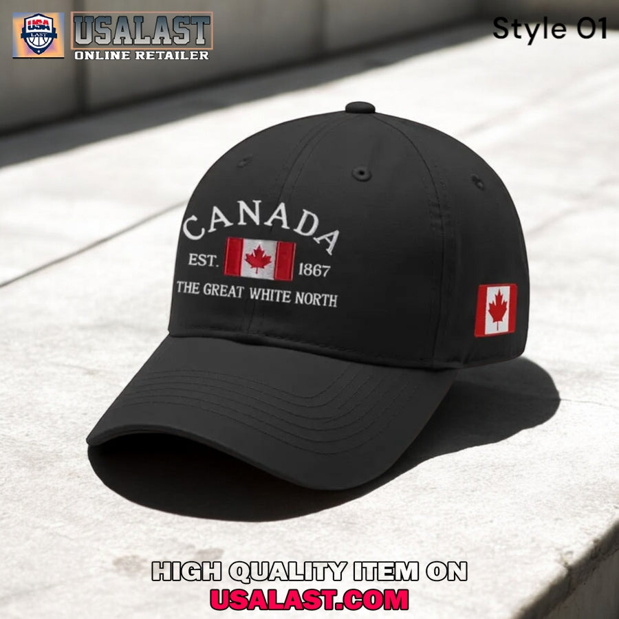 Canada The Great White North Print Baseball Cap - Adult & Kids T-Shirts, Sweatshirts & Hoodies apparel design preview 1