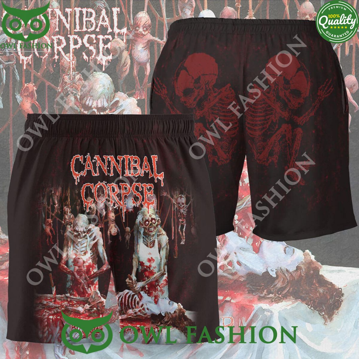 Cannibal Corpse Skull Horror 3D Shorts - Adult & Kids T-Shirts, Sweatshirts & Hoodies apparel design preview 1