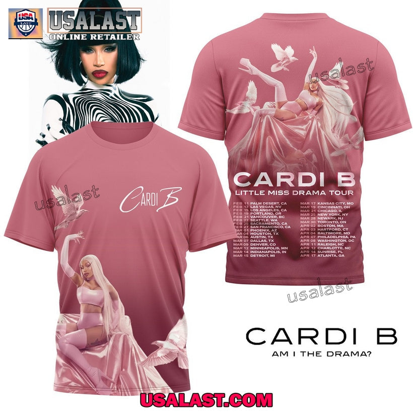Cardi B Litte Miss Drama Tour 3D - Adult & Kids T-Shirts, Sweatshirts & Hoodies apparel design preview 1