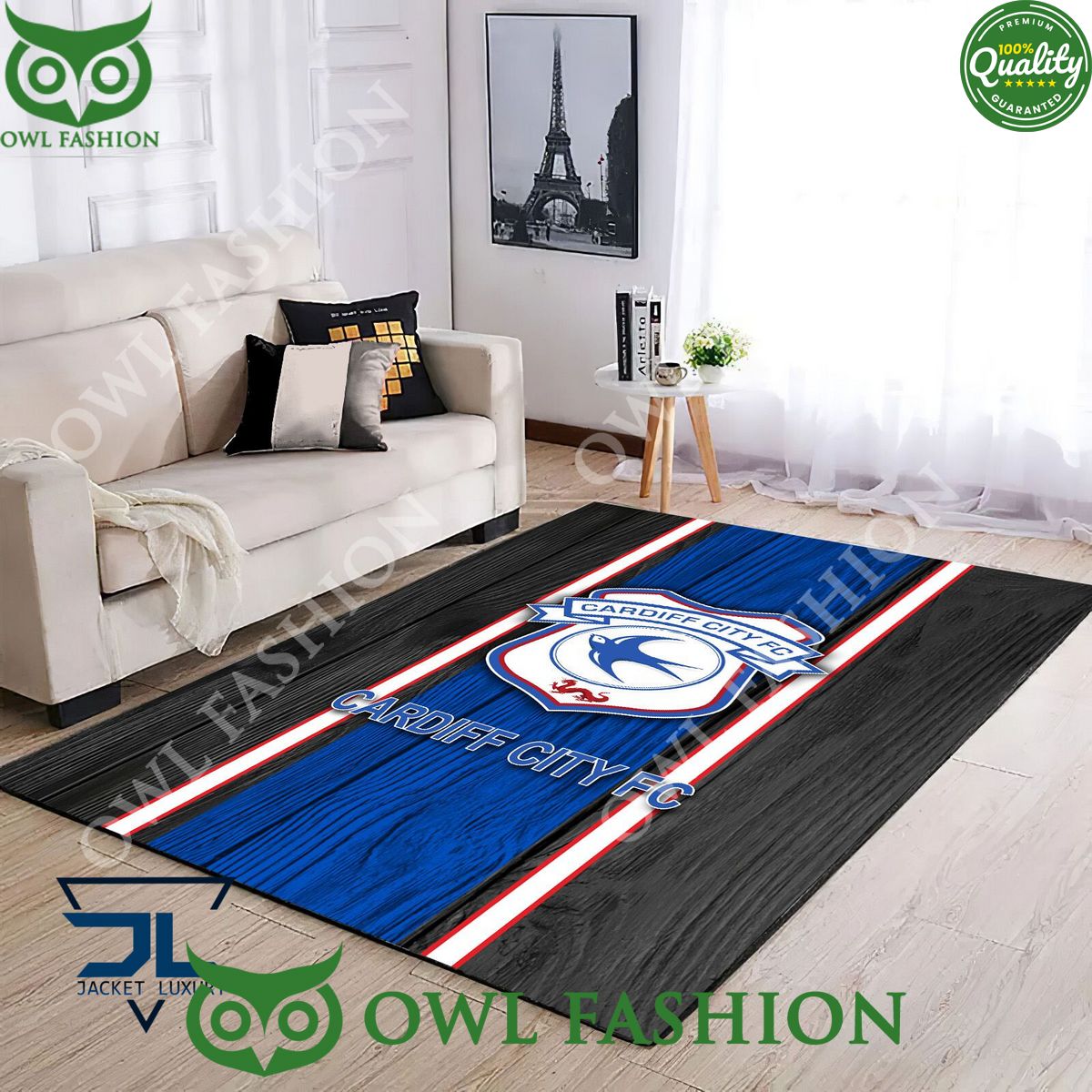 Cardiff City F.C EFL Football Rug Carpet Living Room - Adult & Kids T-Shirts, Sweatshirts & Hoodies apparel design preview 1