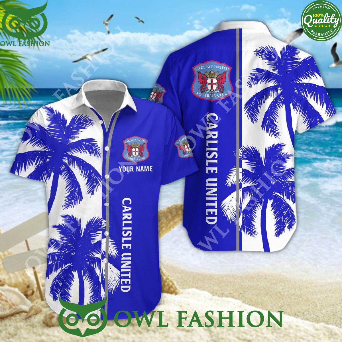 Carlisle United EFL League Tropical Coconut Summer - Adult & Kids T-Shirts, Sweatshirts & Hoodies apparel design preview 1