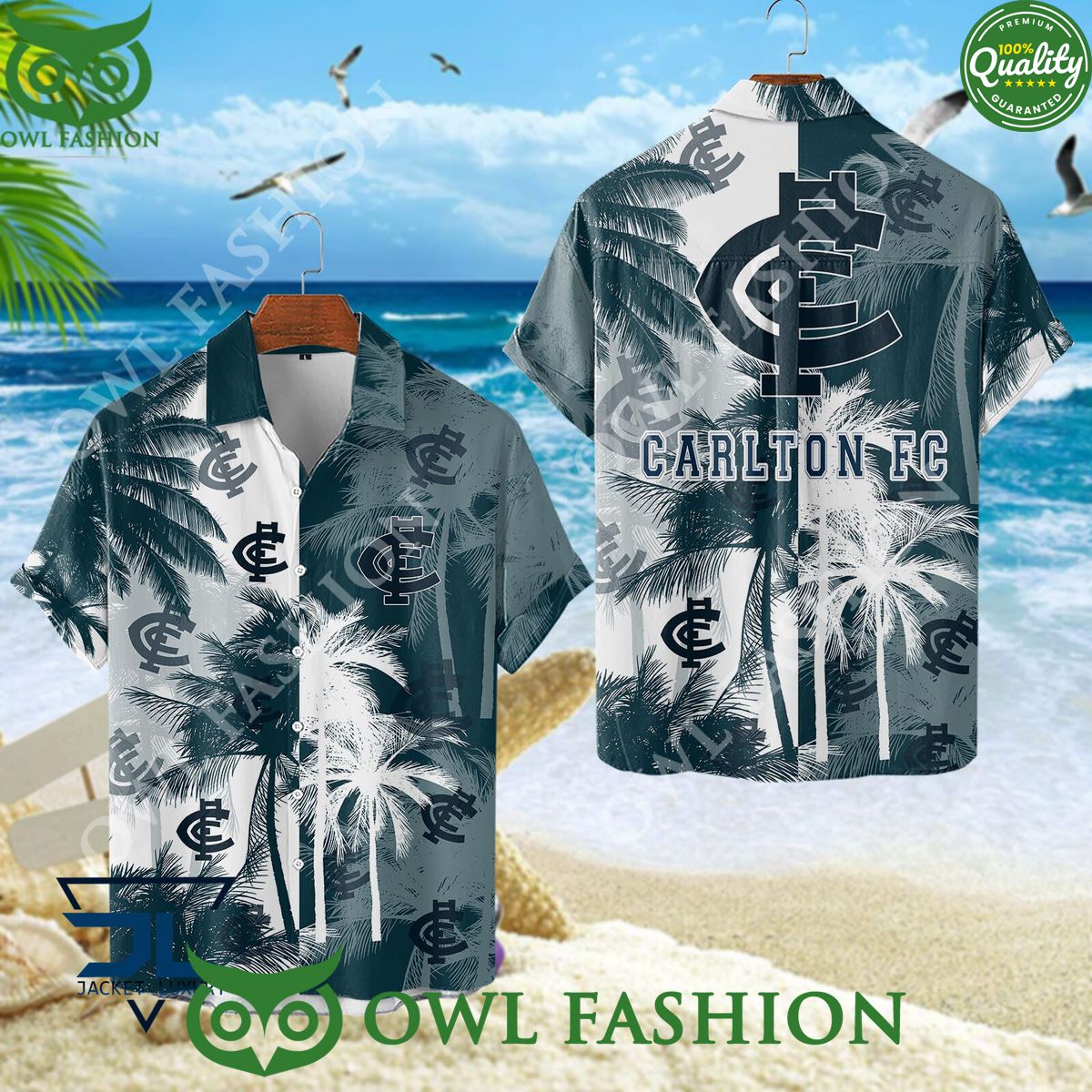 Carlton Football Club AFL Australian Hawaiian and - Adult & Kids T-Shirts, Sweatshirts & Hoodies apparel design preview 1