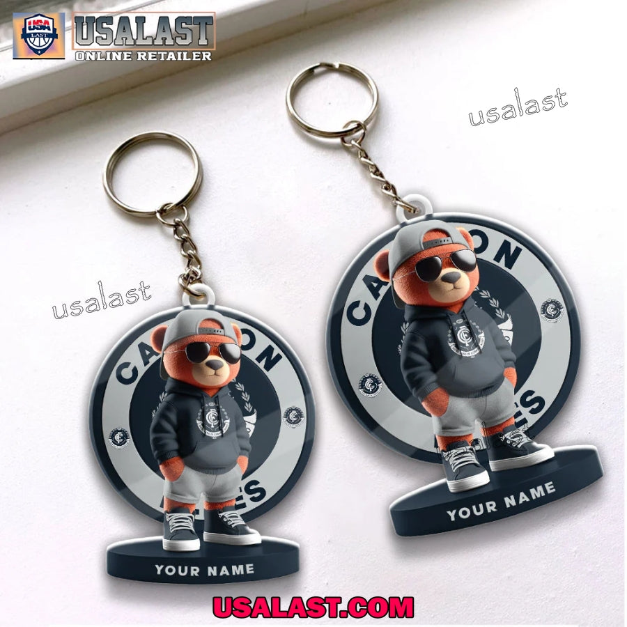 Carlton Football Club Teddy Bear Custom Keychain - Adult & Kids T-Shirts, Sweatshirts & Hoodies apparel design preview 1