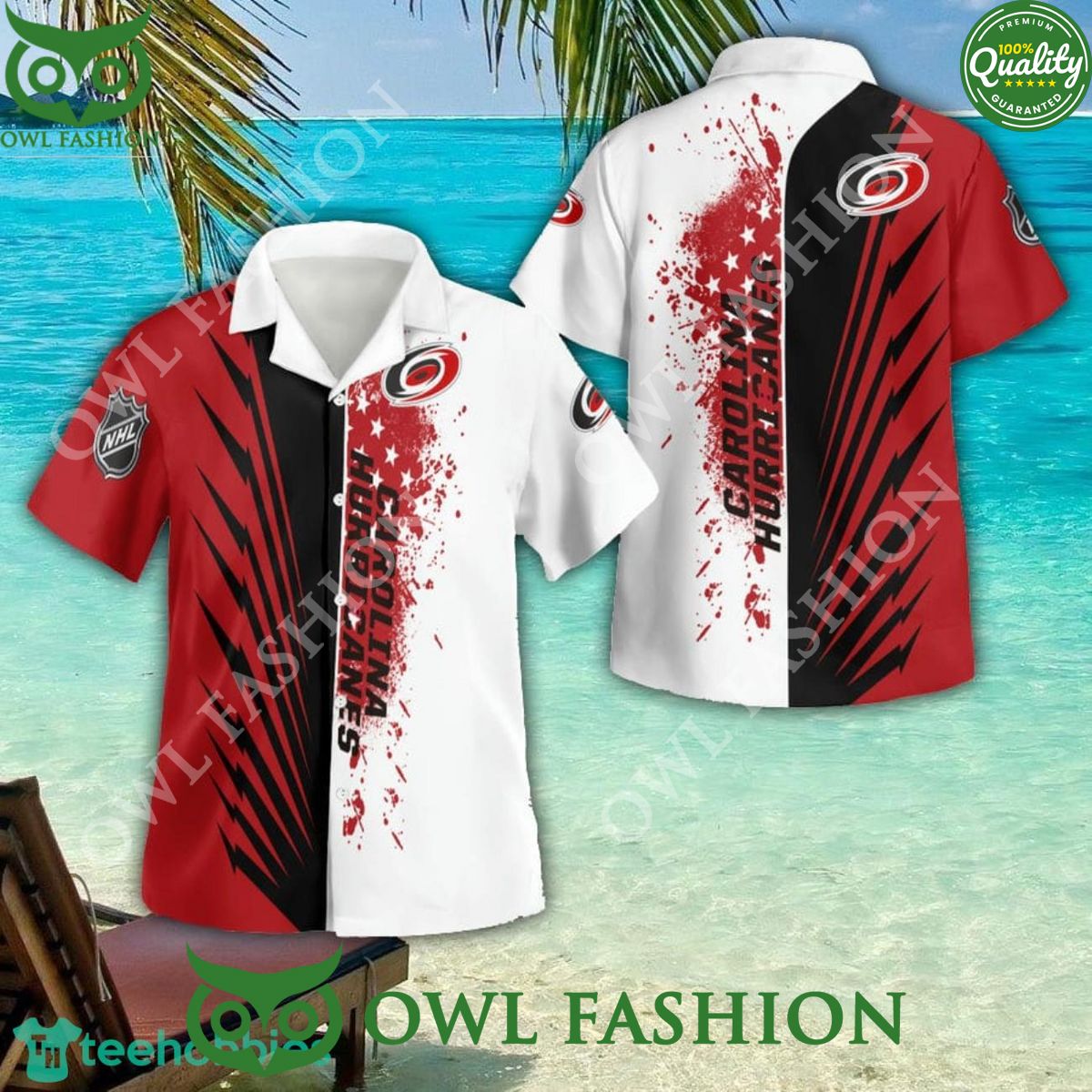 Carolina Hurricanes Ice Hockey 3D Hawaiian Aloha - Adult & Kids T-Shirts, Sweatshirts & Hoodies apparel design preview 1