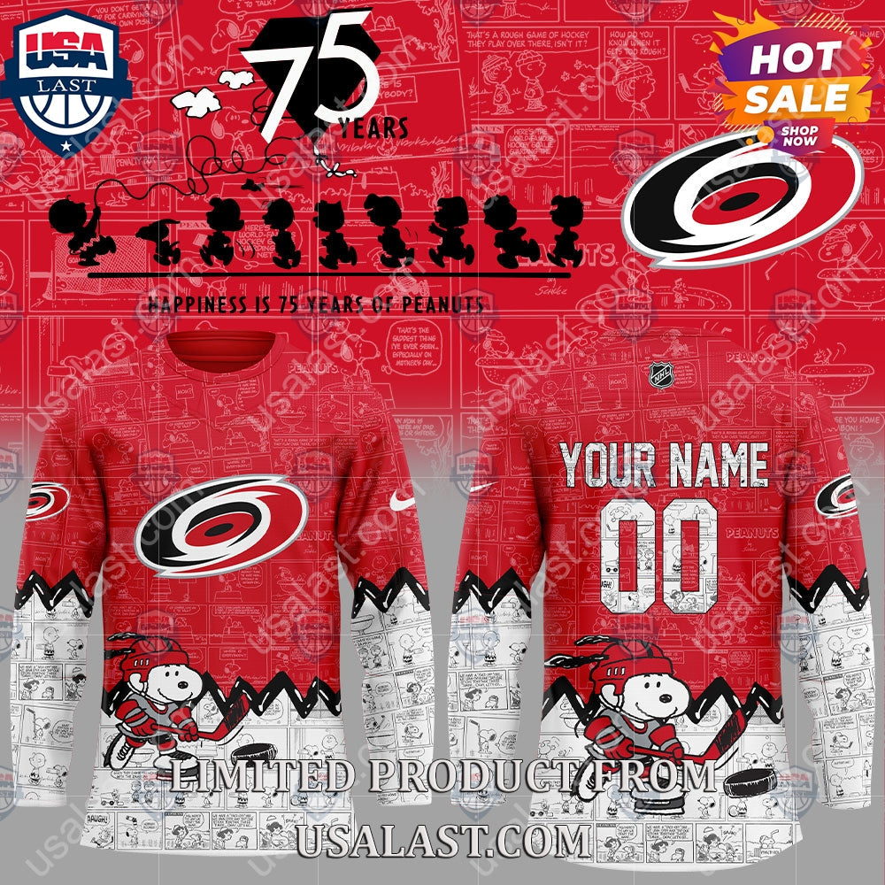 Carolina Hurricanes NHL Happiness Is 75th Anniversary - Adult & Kids T-Shirts, Sweatshirts & Hoodies apparel design preview 1