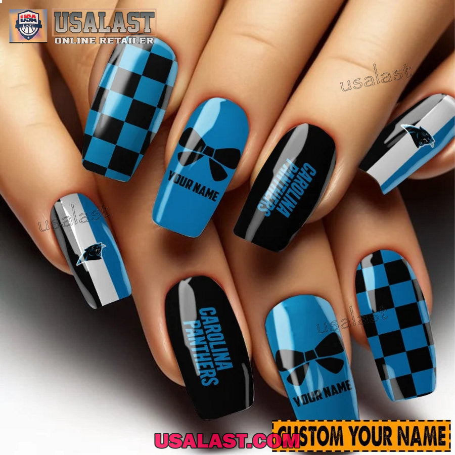 Carolina Panthers Women Custom Nails Set - Adult & Kids T-Shirts, Sweatshirts & Hoodies apparel design preview 1