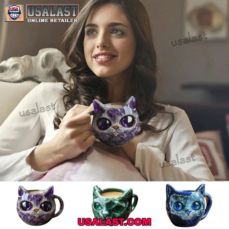 Cat Crystal Coffee Mugs Tea Cup Resin Handmade Home - Adult & Kids T-Shirts, Sweatshirts & Hoodies apparel design preview 1