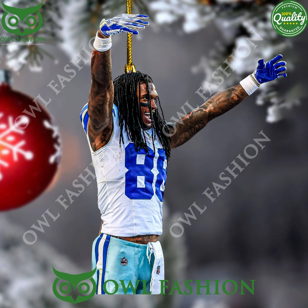CeeDee Lamb hail for Dallas Cowboys Plastic Ornament - Adult & Kids T-Shirts, Sweatshirts & Hoodies apparel design preview 1