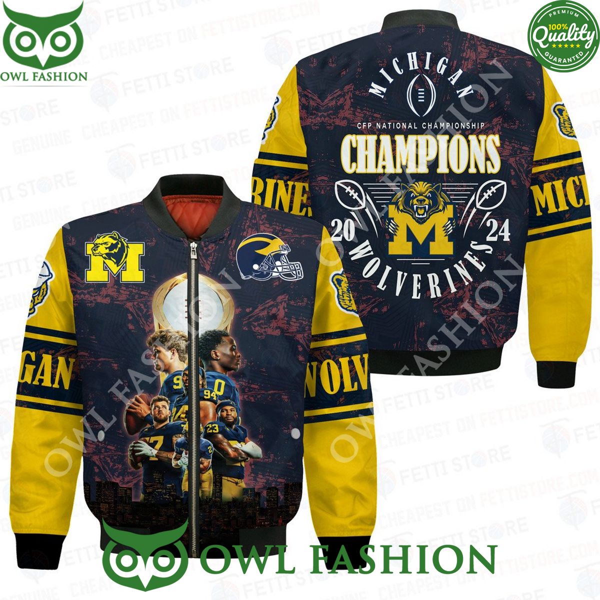 CFP NATIONAL YELLOW MICHIGAN WOLVERINES 2024 - Adult & Kids T-Shirts, Sweatshirts & Hoodies apparel design preview 1