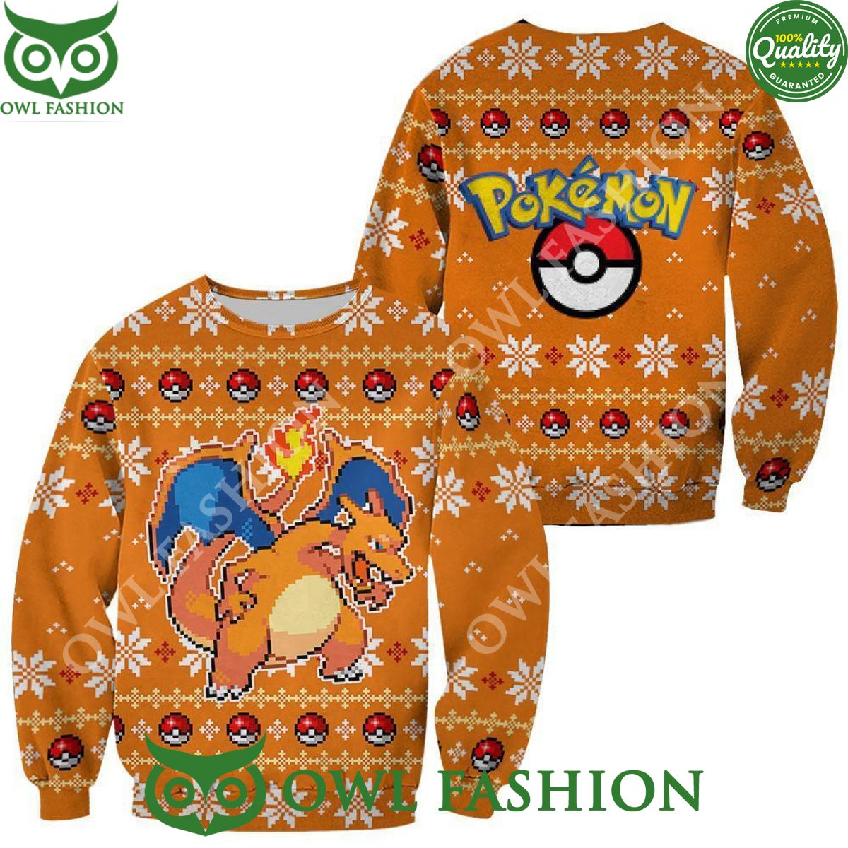 Charizard Ugly Christmas Sweater Custom Xmas Gift - Adult & Kids T-Shirts, Sweatshirts & Hoodies apparel design preview 1