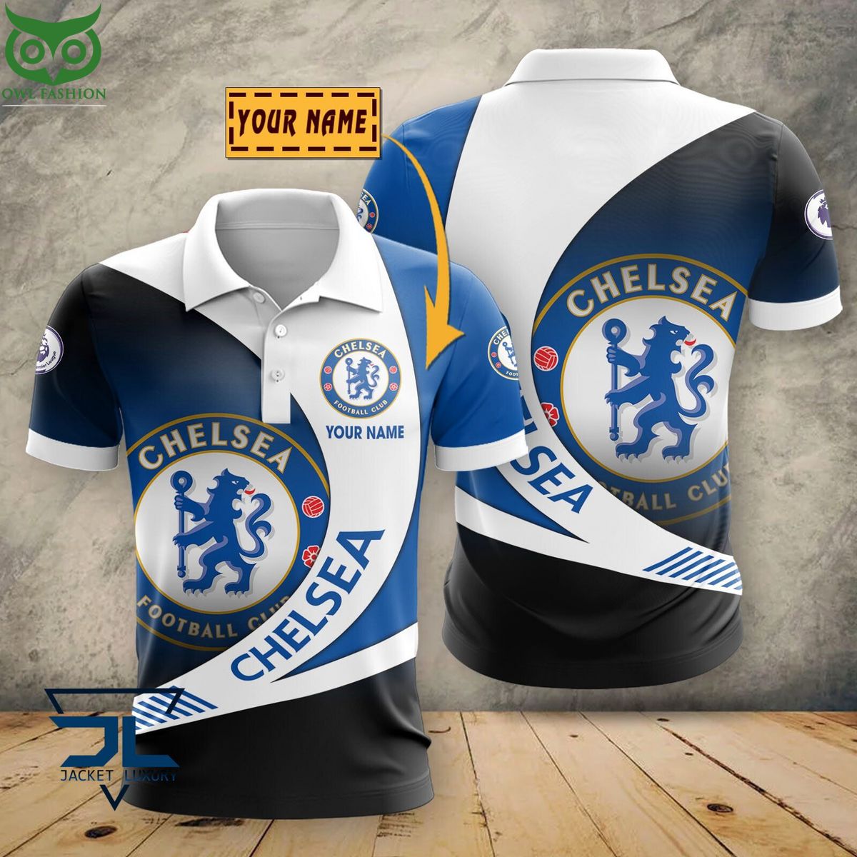 Chelsea F.C. Premier League 2023 Customized 3D Polo - Adult & Kids T-Shirts, Sweatshirts & Hoodies apparel design preview 1