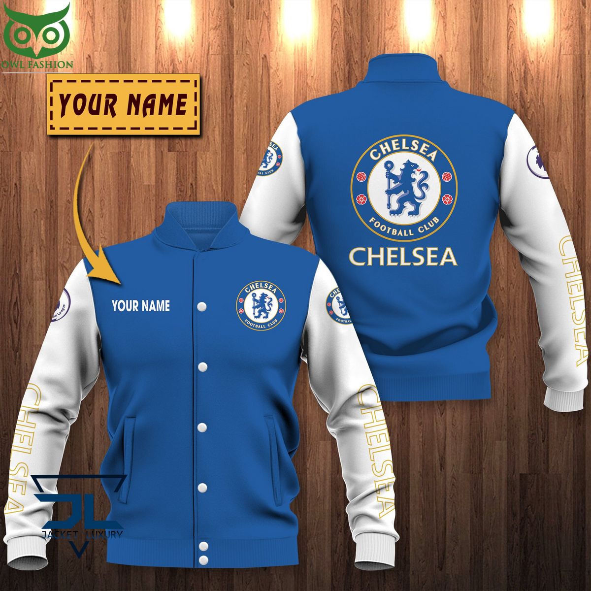 Chelsea F.C. Premier League Custom Baseball Jacket - Adult & Kids T-Shirts, Sweatshirts & Hoodies apparel design preview 1