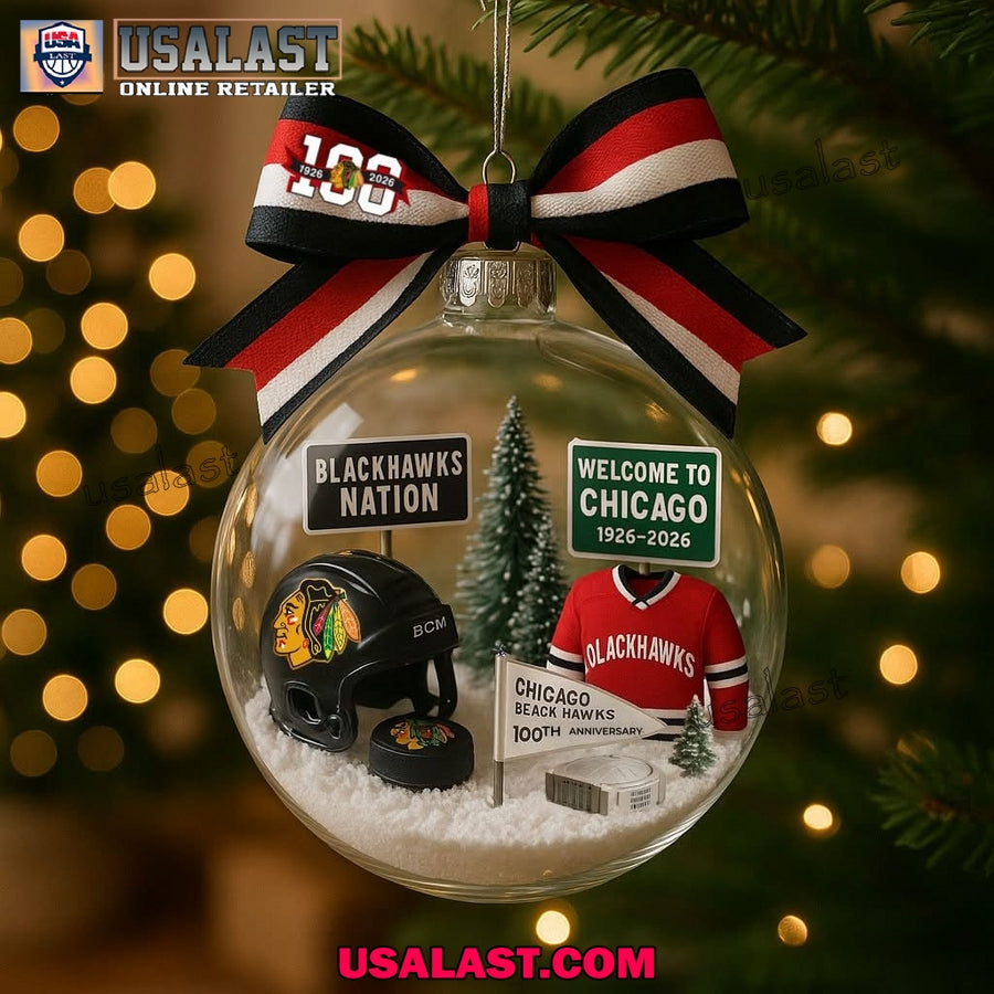Chicago Blackhawks 100th Anniversary Christmas - Adult & Kids T-Shirts, Sweatshirts & Hoodies apparel design preview 1